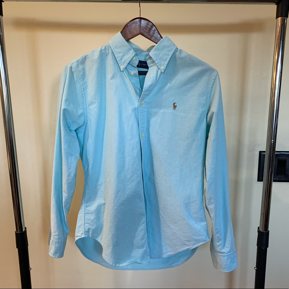 Light blue button-down RL shirt